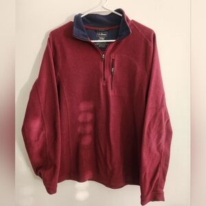 L.L. Bean Quarter Zip Polyester Size Small Maroon